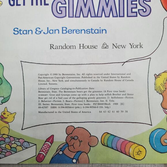 Berenstain Bears Books Halloween Stickers Slumber Party The Gimmies Vintage - Picture 7 of 10